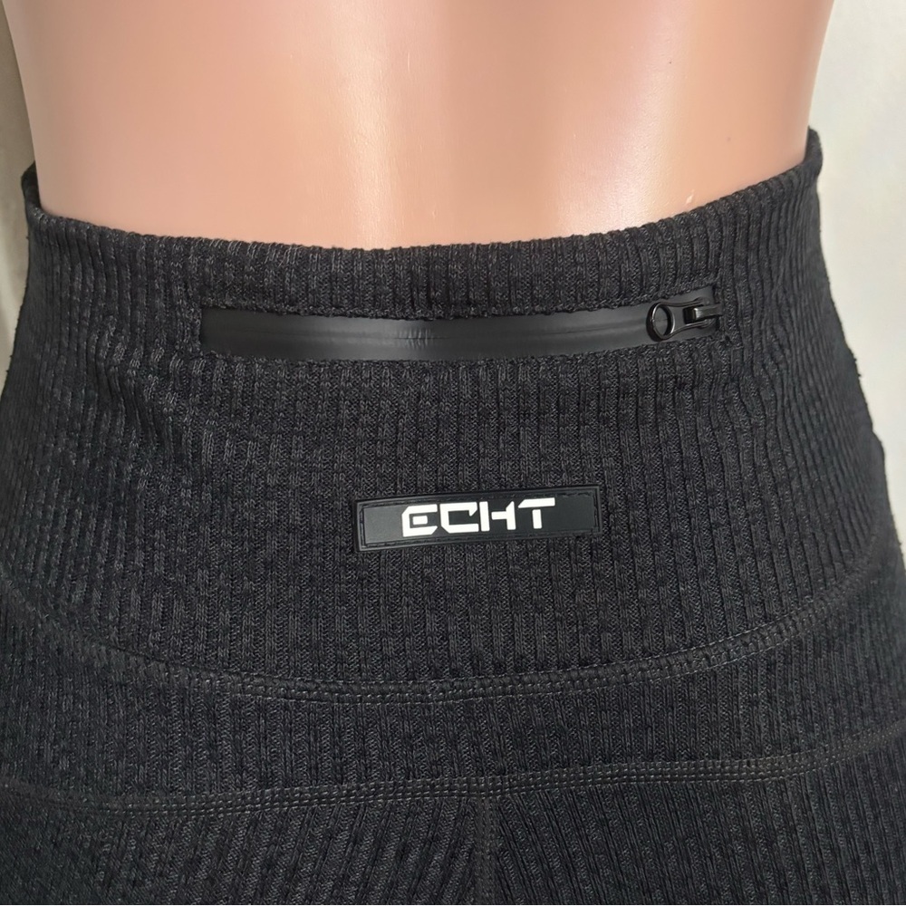 ECHT Women’s Black Ribbed Flare Pants - Picture 8 of 12